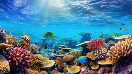 Fototapeta na wymiar marine coral reef hawaii