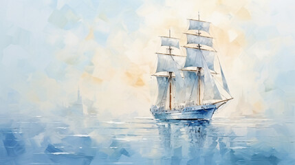 Sailboat ship - obrazy, fototapety, plakaty