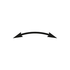 Dual sided arrow. Curved arc shape. Semicircular thin double ended arrow. Vector illustration and symbol. - obrazy, fototapety, plakaty