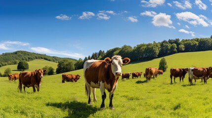 Fototapeta na wymiar agriculture brown cows