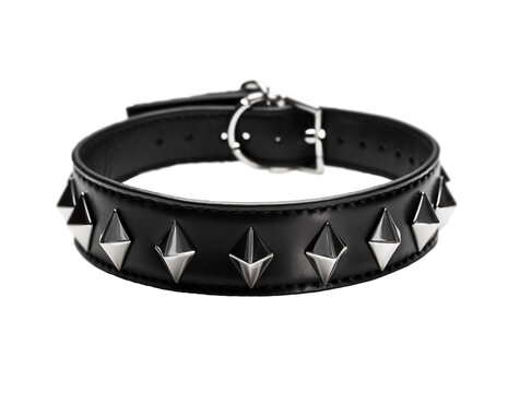 Leather choker isolated on transparent background. Generative AI