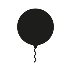A frame made from a round large balloon with empty background. Vector silhouette.