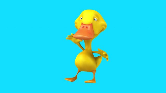 Fun 3D cartoon duck dancing (with alpha channel)
