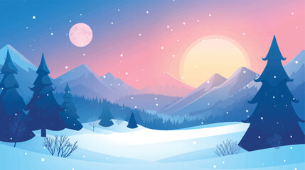 Obraz na płótnie Canvas Gradient winter season landscape background.