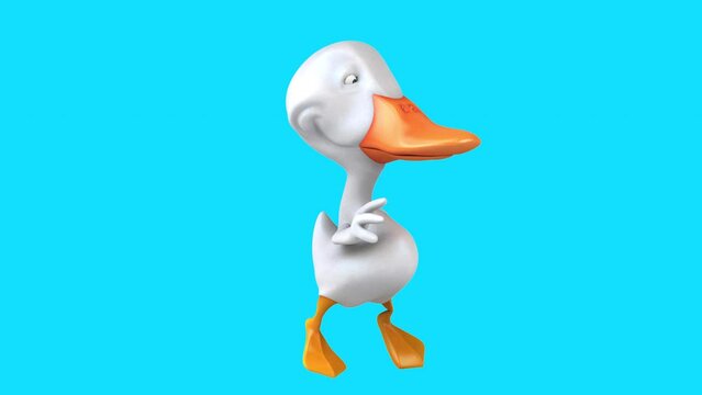 Fun 3D cartoon duck running (with alpha channel)