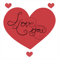 Continuous one line drawing of i love you text with love shape vector art illustration