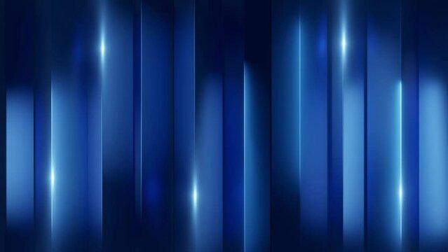 Abstract image of vertical blue lines with a soft glow on a dark background, creating a serene and deep spatial effect.