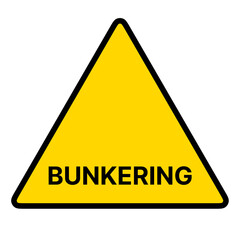 Fuel Bunkering Warning Triangle Sign Sticker Label Placard Symbol On Transparent Background. Safety Caution Alert Sign
