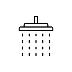 Bathroom shower outline icons, minimalist vector illustration ,simple transparent graphic element .Isolated on white background