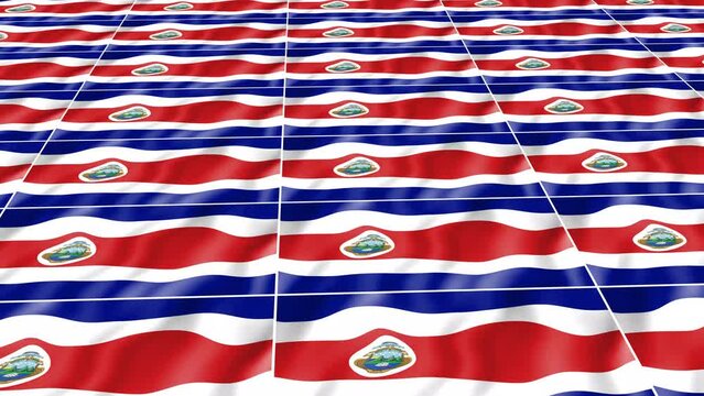 Costa Rica Flag wave 3d rotating view animated wallpaper background