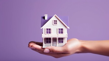 Fototapeta na wymiar Hand Holding House, Real estate concept