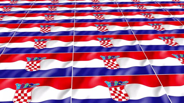 Croatia Flag wave 3d rotating view animated wallpaper background