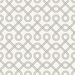 Vector seamless pattern. Geometric monochrome texture. Repeating striped ribbons. Can be used as swatch for illustrator.	