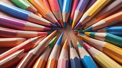 Fototapeta premium color pencils on white background