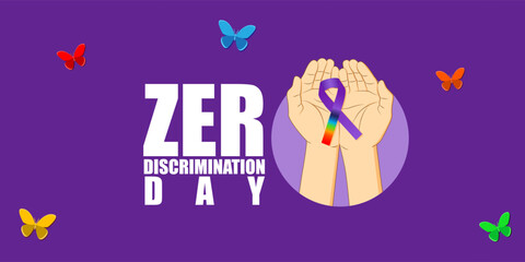 Naklejka premium Vector illustration of Zero Discrimination Day social media feed template