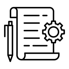 writing the Side notes and changes vector outline design, Web design and Development symbol, user interface or graphic sign, website builder illustration, Composing Website Structure on paper concept