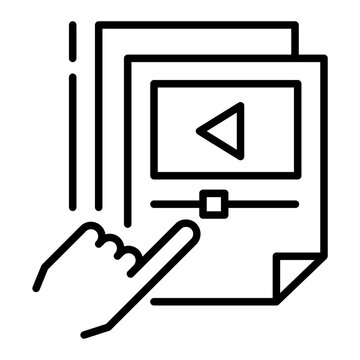Podcast or Audio Player vector outline design, Web design and Development symbol, user interface or graphic sign, website builder stock illustration, Movie Clip or Video streaming Embedding concept