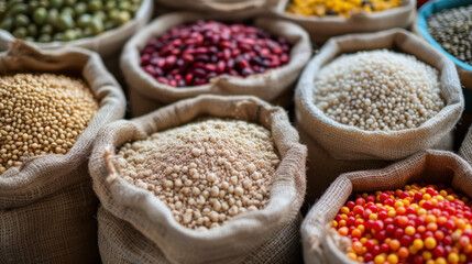 Obraz premium Assorted Beans in Display Bags