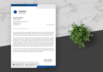 Grey and Blue Corporate Letterhead