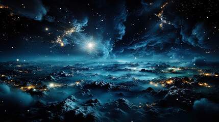 Bright mosaic of stars in the night sky, where each star is like a separate pearl in the ocean of