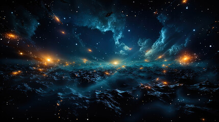 Bright mosaic of stars in the night sky, where each star is like a separate pearl in the ocean of