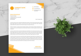 White and Yellow Corporate Letterhead