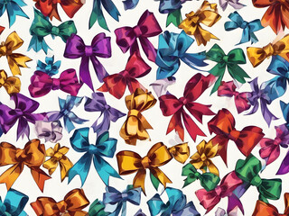colorful backgrounds with butterflies, bows and fruits