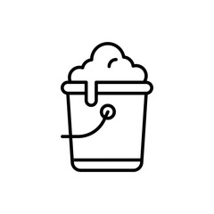 Bucket outline icons, minimalist vector illustration ,simple transparent graphic element .Isolated on white background