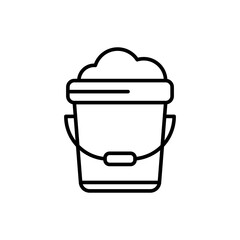 Bucket outline icons, minimalist vector illustration ,simple transparent graphic element .Isolated on white background
