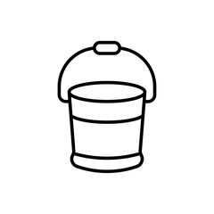 Bucket outline icons, minimalist vector illustration ,simple transparent graphic element .Isolated on white background