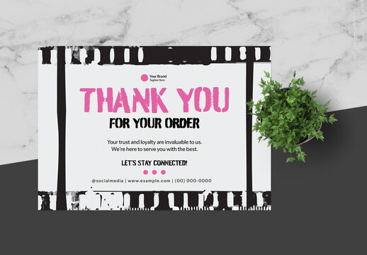 White and Pink Grunge GreetingsCard