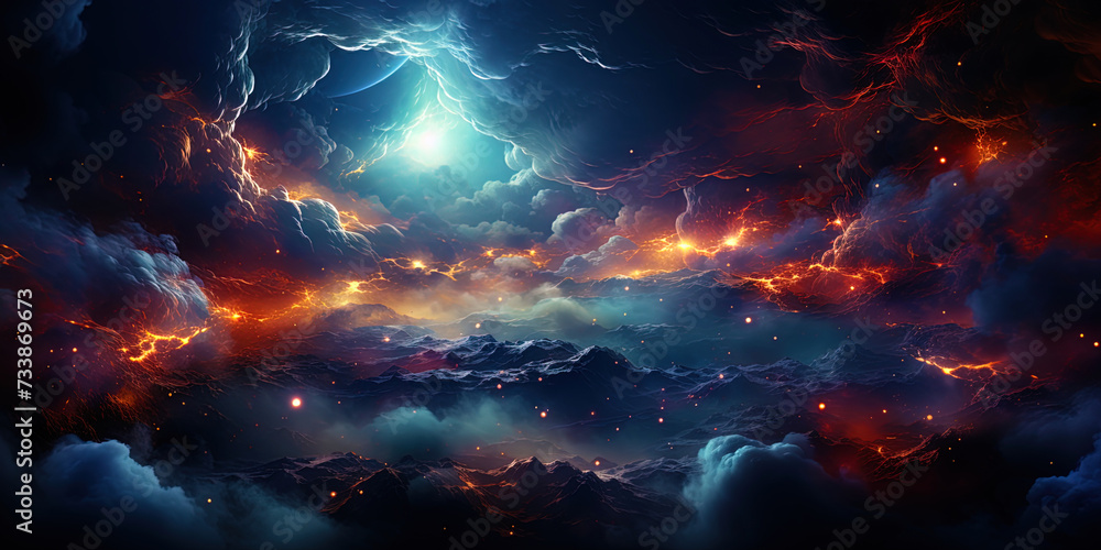 Wall mural gorgeous galactic clouds that create amazing patterns against the backdrop of endless st