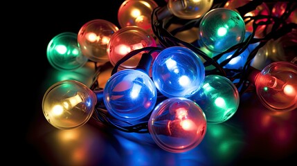 festive holiday lights isolated