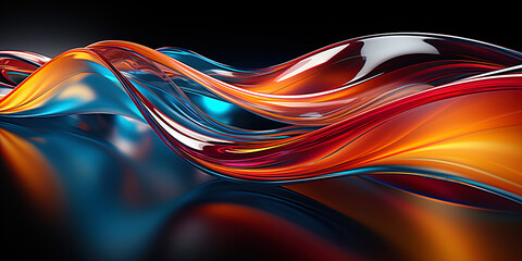 The abstraction in photography, where energetic red, blue and green lines create a feeling of move