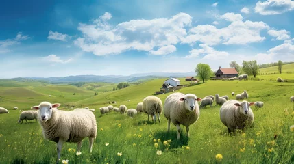 Foto op Plexiglas wool farm sheep © PikePicture