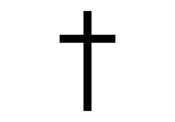 Icono de la cruz latina en negro. Icono de Semana Santa.  - obrazy, fototapety, plakaty