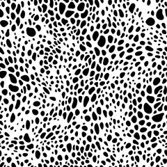 Seamless monochrome abstract pattern with spots. Abstract vector background. - 733873822