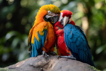 Fototapeta premium Sweet Parrots Amidst the Beauty of Nature