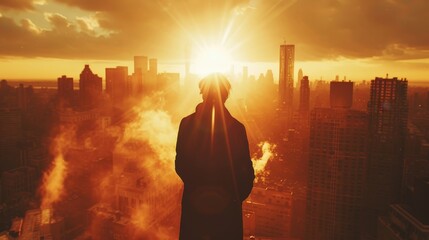 Fototapeta premium Dramatic Flare: Embracing the Magic of Light