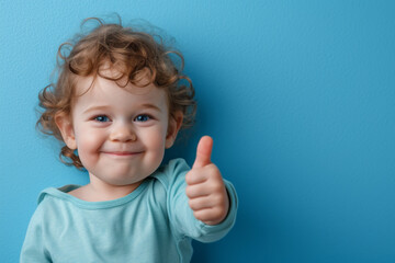Young Boy Showing Thumbs Up