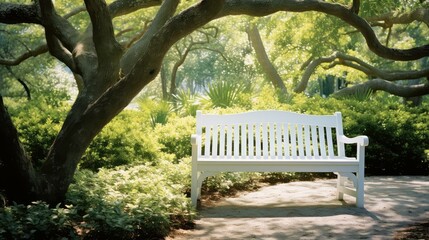 garden white bench
