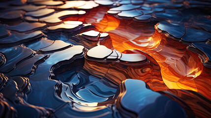 Obraz premium The smooth surfaces of this planet reflect unusual forms of light, creating an impressive mosaic a