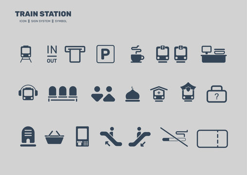 Train Station Icon Set