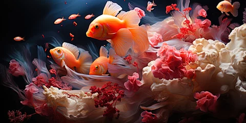 Fotobehang Underwater dreams: light and color create an impressive world under water, filled with living co © JVLMediaUHD