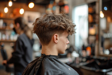 Fototapeta premium Hairdresser at Work in Studio