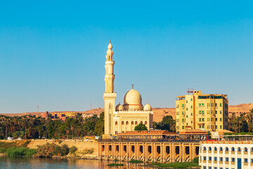 Mosque on the Aswan waterfront.