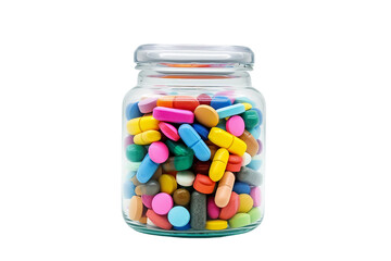 Multicolored Capsules Collection on Transparent Background, PNG