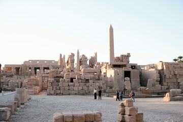 Sunset in the Karnak Temple, Luxor, Egypt.