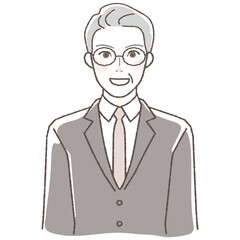 Boss, smiling businessman illustration, upper body.