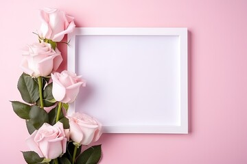nice pink rose frame